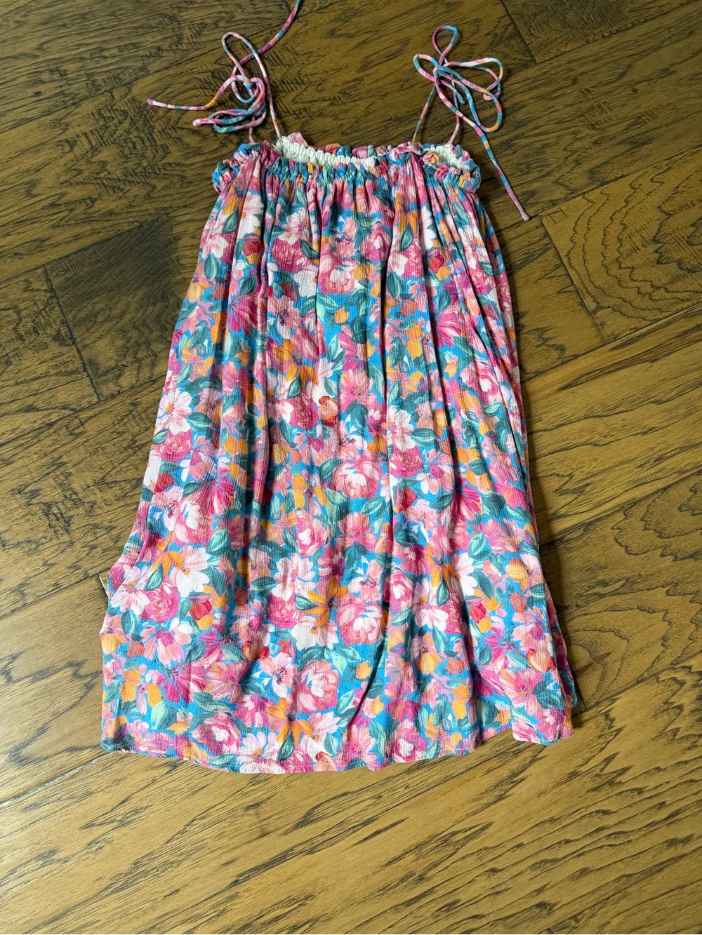 Sadie & Sage Pink and Blue Floral Tie-Shoulder Sundress